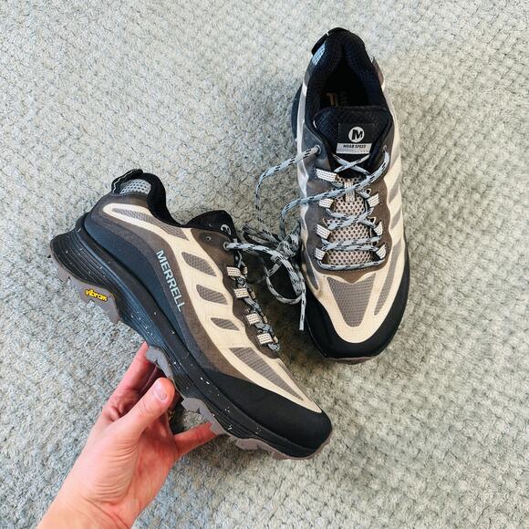 MERRELL Moab Speed Charcoal/Light Blue Speckled J067160 Womens 10.5 Running/hike - Picture 1 of 8